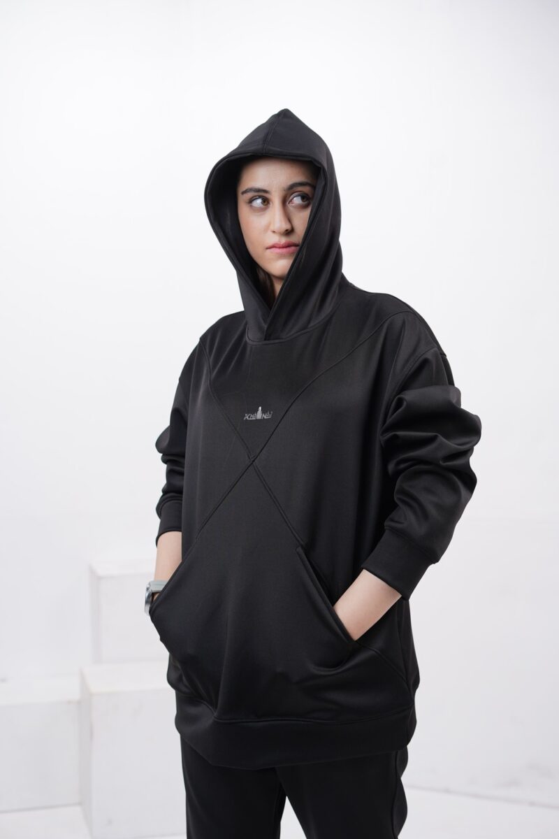 Powerful Elegant Black Cotton Tracksuit