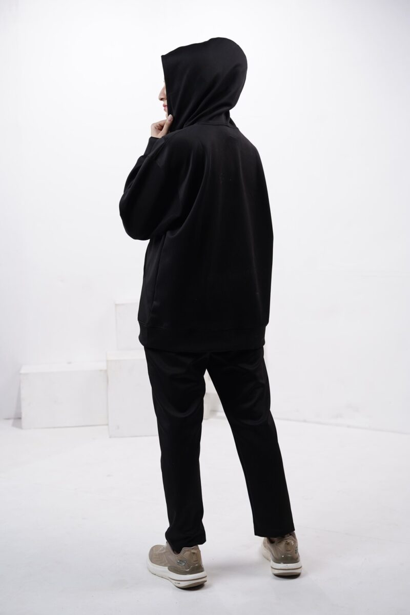 Powerful Elegant Black Cotton Tracksuit