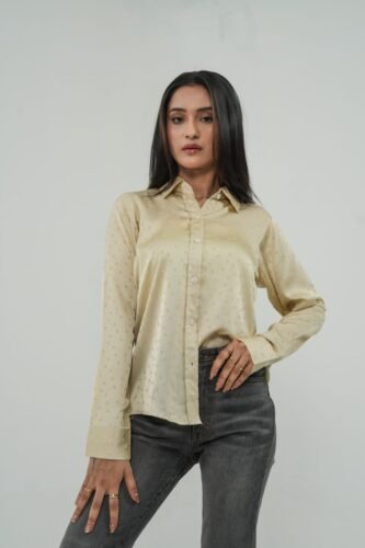 Lemon-Cream-Shamoz-Silk-Shirt-For-Women